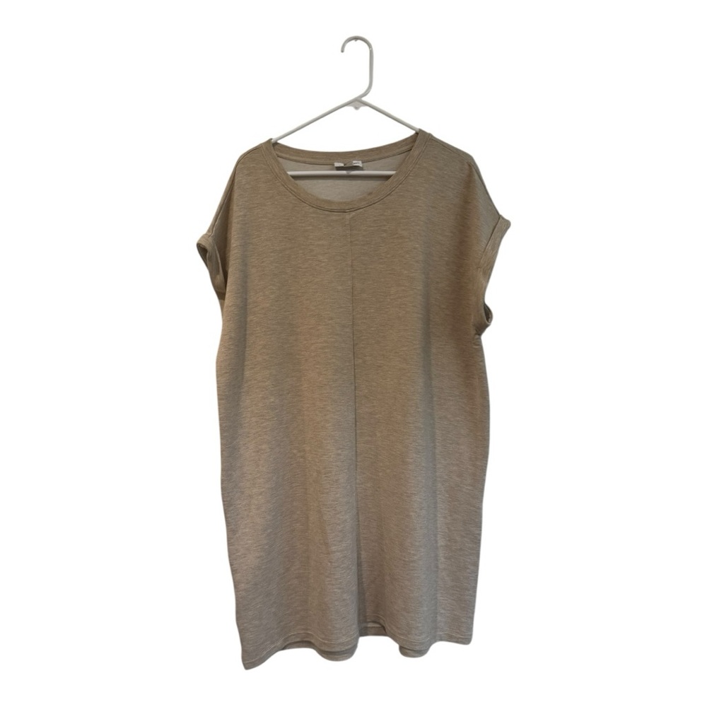 Calvin Klein Beige T-Shirt Dress XL | Minimalist Casual Comfort AA07 - Picture 2 of 7